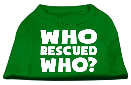 Who Rescued Who Screen Print Shirt Green XS